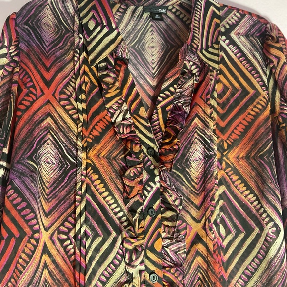 East 5th Women’s Button Down V Neck Blouse Size 1X - Picture 4 of 9